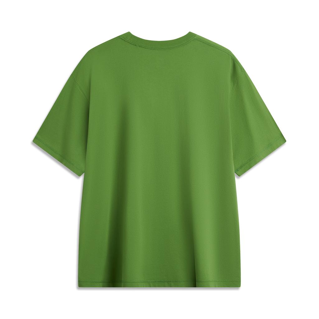 Li Ning Anti-Five Series Round Neck Loose Comfortable Short Sleeve T-Shirt Men Tops Oil-Pine-Green AHSU823-2