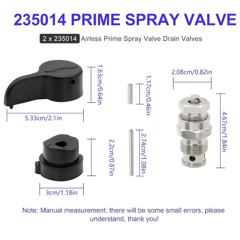 Primes Sprayed Valves Replacement Set Fit for 210 230 390 395 490 495 Airless Paint Sprayer Maintenance Repair Pack Of 2