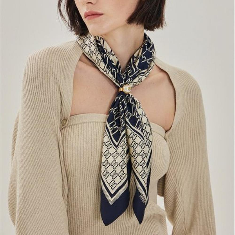 

Daks Navy Dd Pattern Scarf Ring Set Dcsc6e270n2 Single option