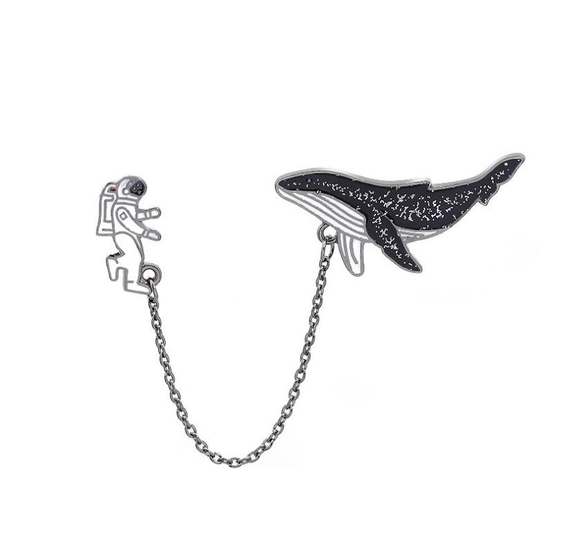 Trendy Astronaut Dolphin Brooch - European & American Fashion Jewelry