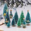 Miniature Sisal Silk Christmas Tree with Snow Tower Scene