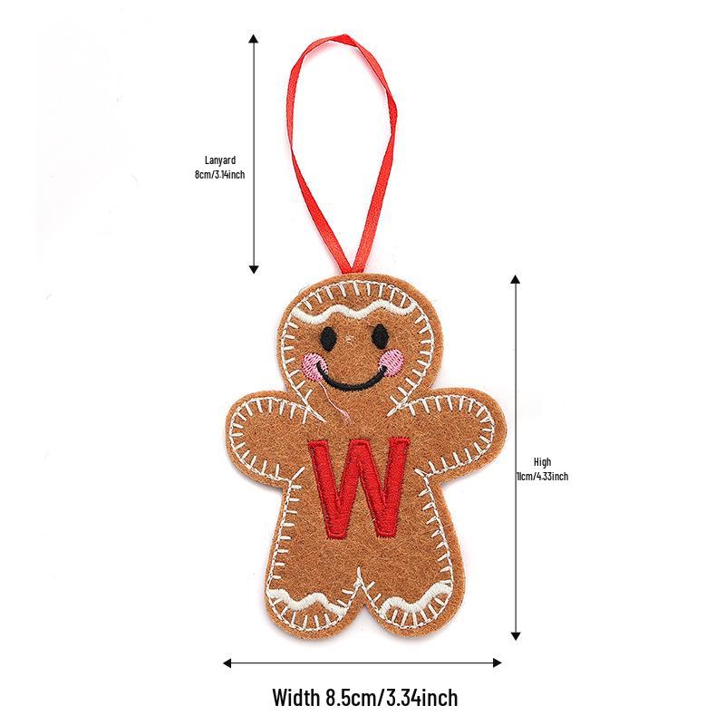 Christmas Gingerbread Man Ornaments: Festive Alphabet Hanging Decorations