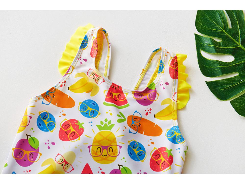 Fruit Print One-Piece Swimsuit for Girls, Ages 3-10