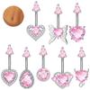 Roze Zirkoon Hart Navelpiercing Voor Vrouwen Meisjes Vlinder Navelpiercing Body Piercing Sieraden Accessoires