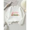 European Sizes Christmas Train Santa Reindeer Joyful Holiday Girls' Hoodie, Round Neck Western Top, Children's Long Sleeved Casual Tee