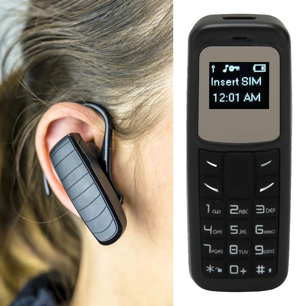   Mobile Cell Phone Small Mobile Phone   Headset Dialer with Ear Hook Support SIM 0.66inch