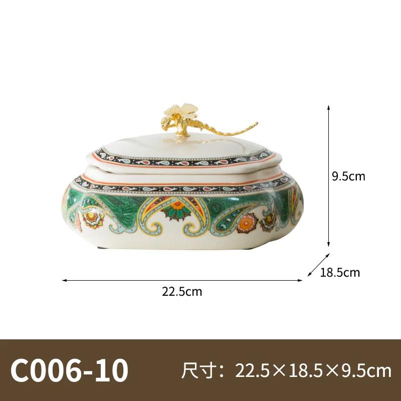 

Керамическая шкатулка для хранения украшений банка с крышкой ваза керамические украшения туалетный столик коробка для хранения аксессуаров предметы интерьера украшения