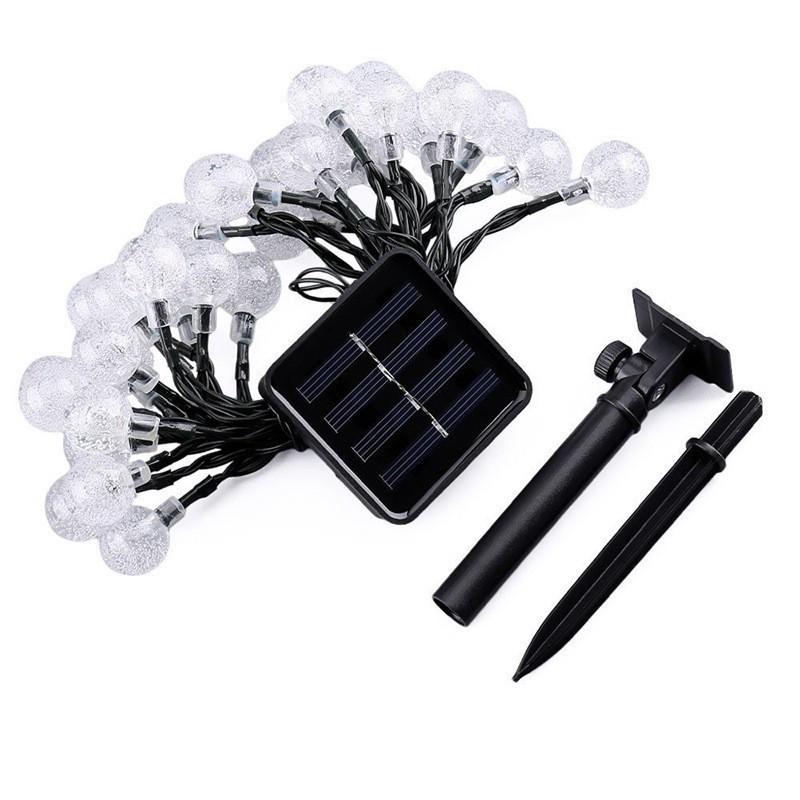 LED Solar Bubble Ball String Lights - Outdoor Camping & Courtyard Fairy Lights