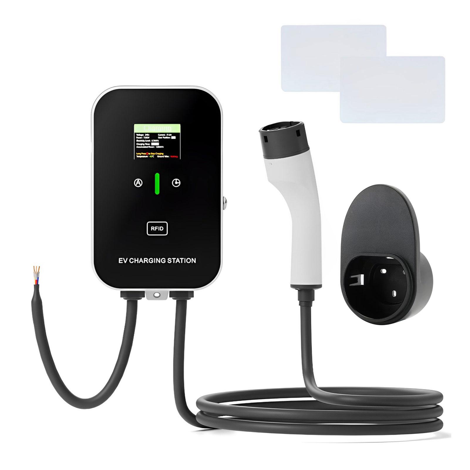 

EV Wallbox 5M 22кВт 32А Автомобильная домашняя EV Wallbox Зарядная станция Электромобиль EV Wallbox с 5-контактным разъемом IP66 Тип-2 Зарядное устройство