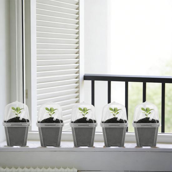 Przezroczyste doniczki do szkółki roślin Plastikowe wielokrotnego użytku doniczki na sadzonki z kopułą wilgotnościową 3" Doniczki ogrodnicze Małe doniczki na sukulenty zioła sadzonki sadzonki