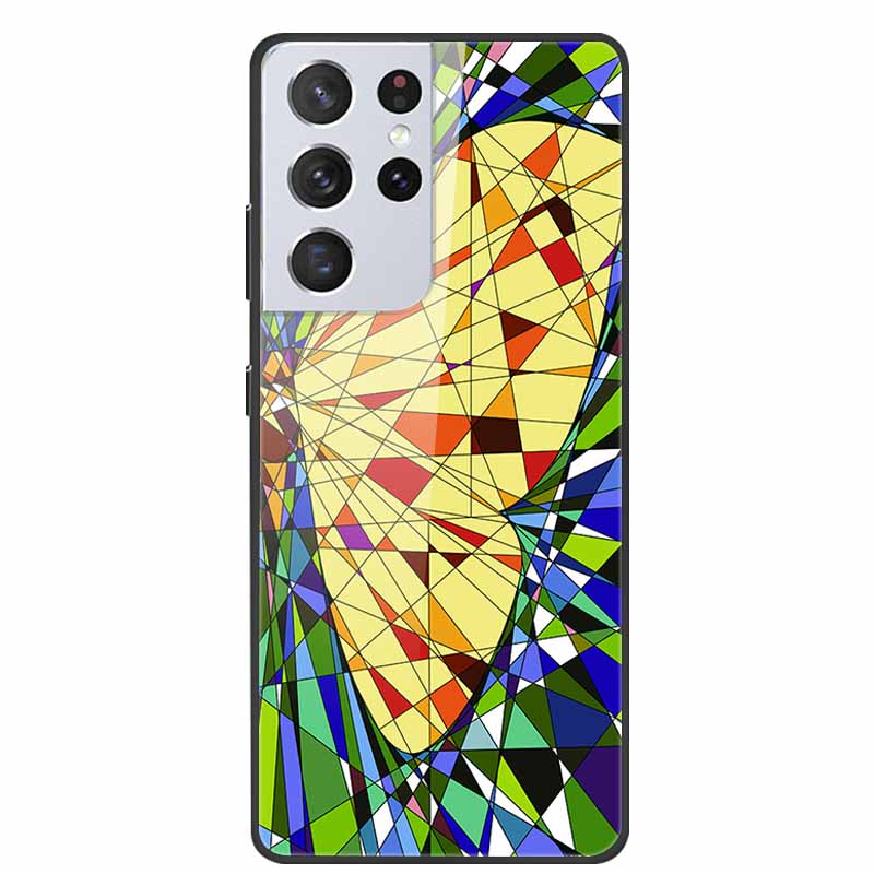 For Samsung Galaxy S25 Ultra Tempered Glass Case Back Cover Hard Phone Cases for SamsungS25 ULTRA Fundas Fashion Protector Coque