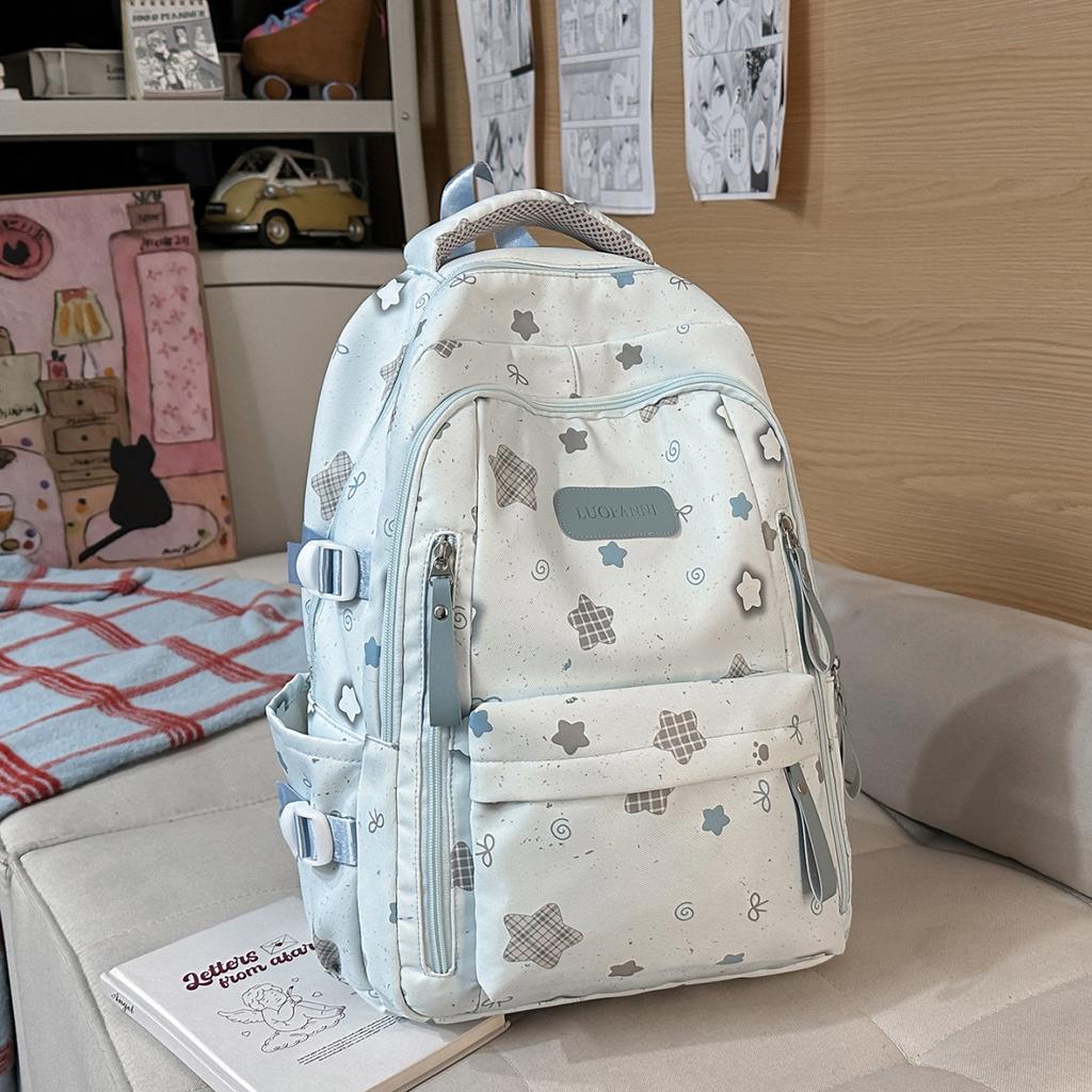 Schoolbag cute high-value backpack large-capacity junior high school student college bag female simple lightweight versatile travel backpack