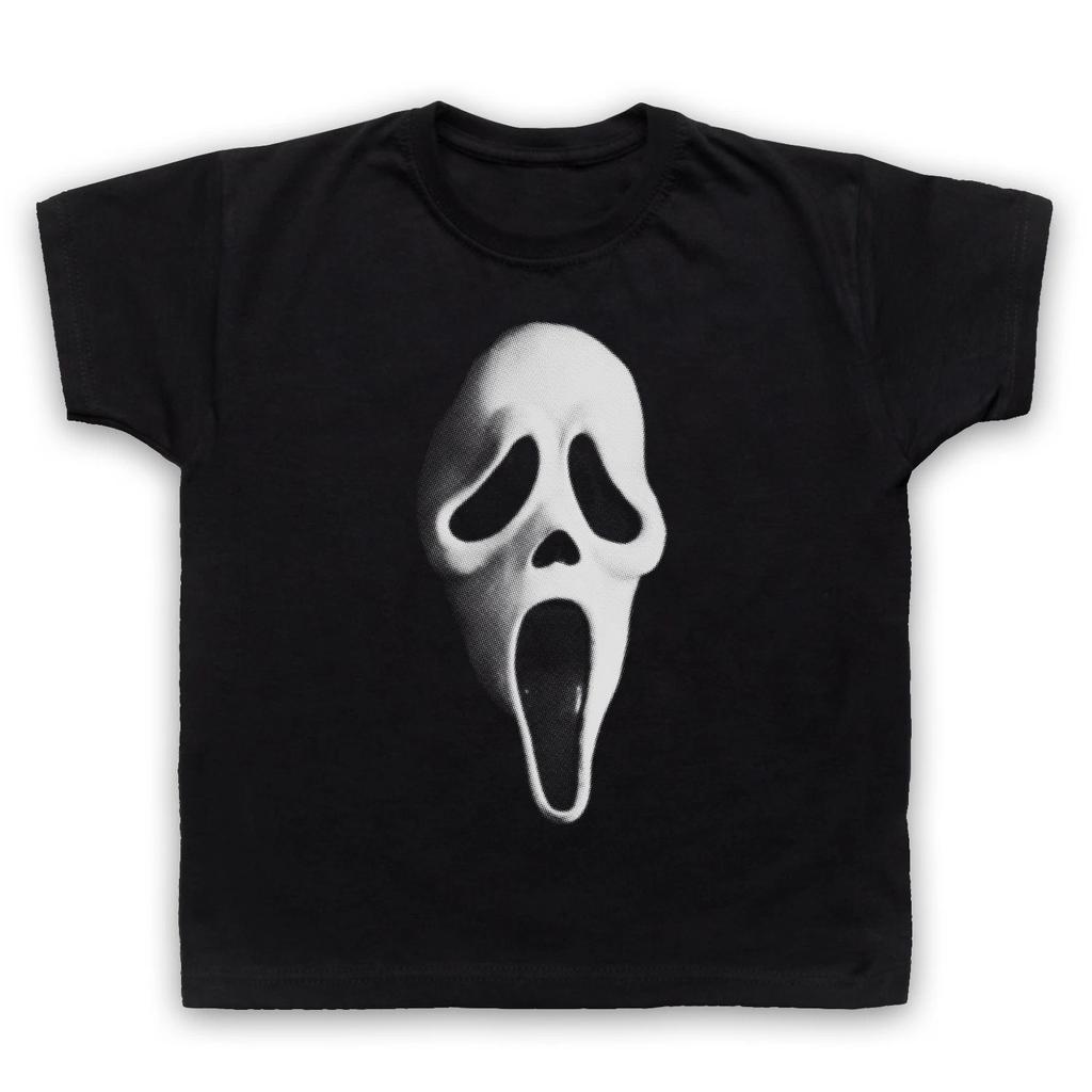 Ghost Mask Scream Face Ghostmask Horror Childrens Kids Boys Baby Children T-shirt All Cols