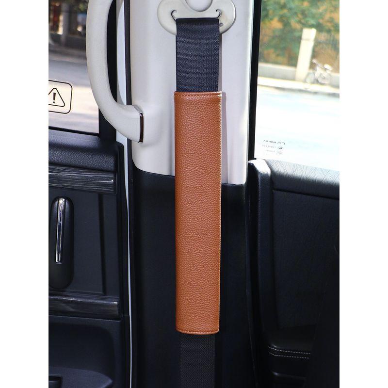 Car Seatbelt Shoulder Protector, Simple and High-End, Pebbled Leather, Anti-Wear, Anti-Strain, Soft Seatbelt Protective Cover