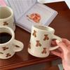 Tazza da Caffè in Ceramica Orso Cartone Animato Tazza Orso Cioccolato Tazza Ragazza Tazza da Caffè Retrò Tè Pomeridiano Carina Ceramica Carina Tazza da Caffè Carina