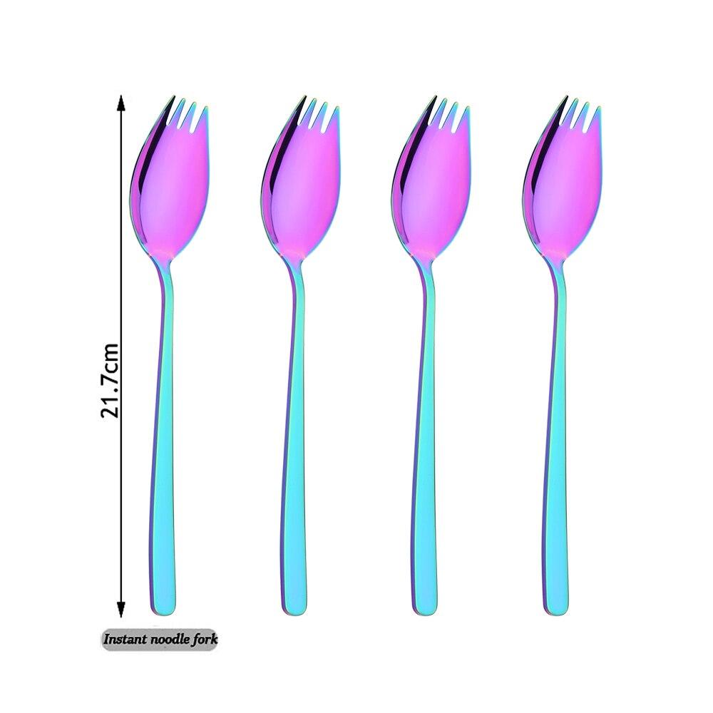 4ks vidlička lžíce 304 nerezová ocel západní jídlo nádobí vidlička lžíce instantní nudle lžíce vidlička nudle salát Sporks
