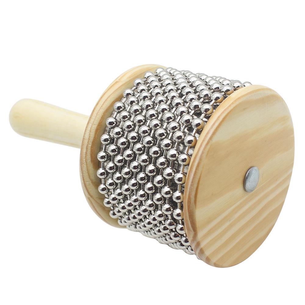 Wooden Handle Cabasa Metal Bead Percussion Instrument Latin Rhythm Shaker Pop Hand Shaker for Music Class Band Kids Adults