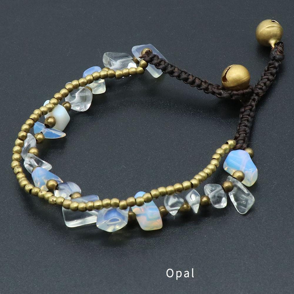 1 szt. Bransoletki z koralików z kamieni naturalnych w stylu bohemy, z kamieni kruszonych, dla kobiet i mężczyzn, do noszenia na co dzień, biżuteria, prezenty na święta, 18-18,5 cm