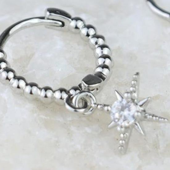 3 paia di orecchini da donna a forma di luna e stella, orecchini a cerchio in rame elettroplaccato, orecchini a bottone con strass, per feste di ballo e appuntamenti