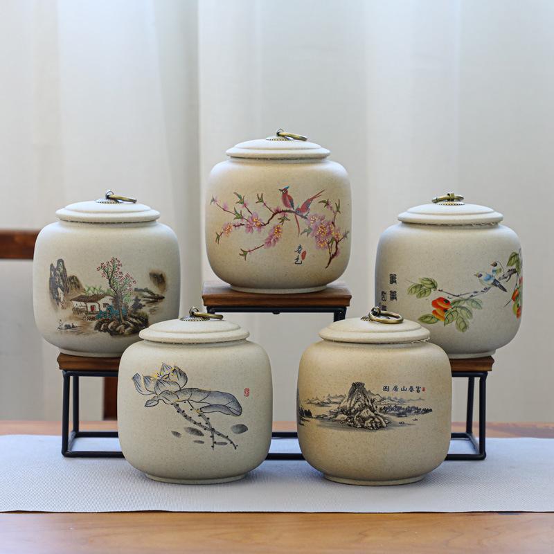 Lekki luksus ceramika gruboziarnista pojemnik na herbatę pojemnik do przechowywania ceramiczny duży japoński pojemnik szczelny odporny na wilgoć gospodarstwa domowego pojemnik na herbatę czarną herbatę zieloną herbatę Pu'er