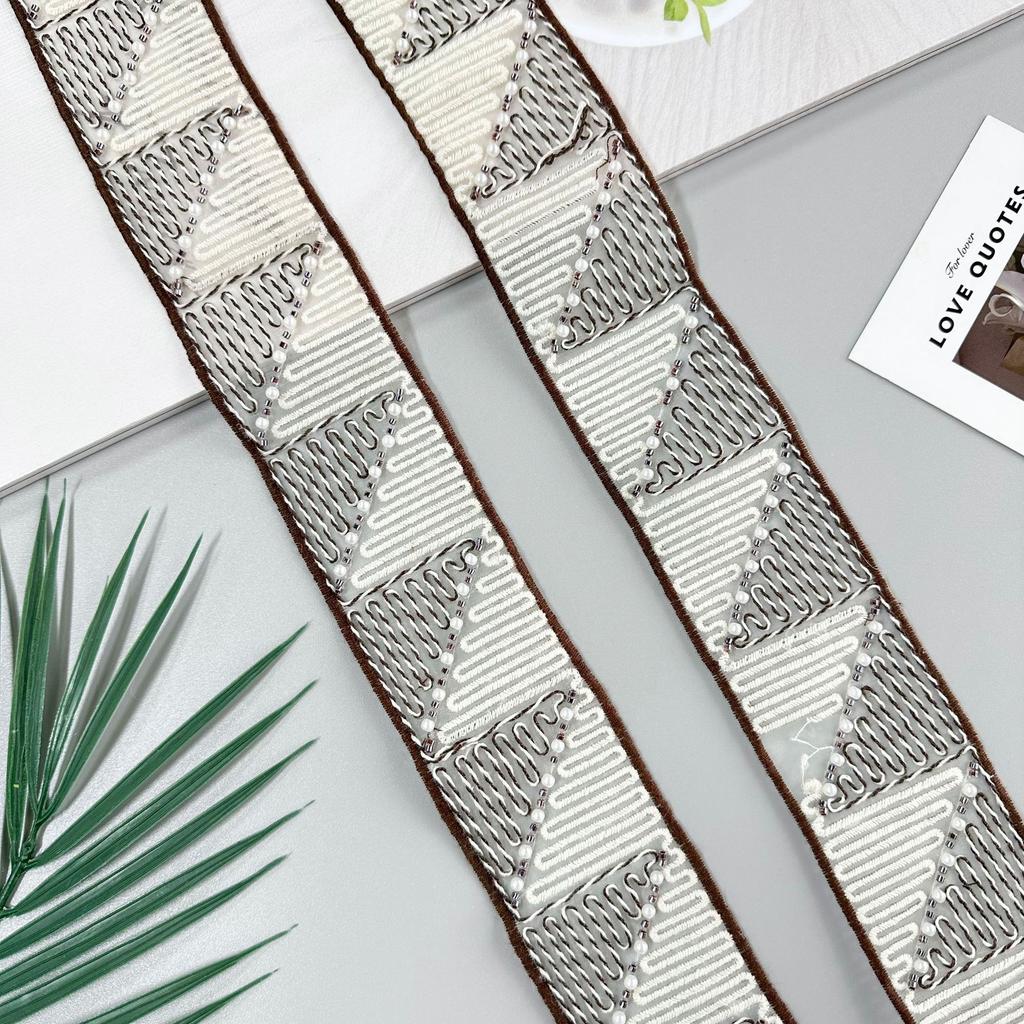 5.5Cm Bead Embroidery Barcode Ethnic Style Clothing Skirt Waist Decoration Window Decoration Belt Decoration Lace Accessories