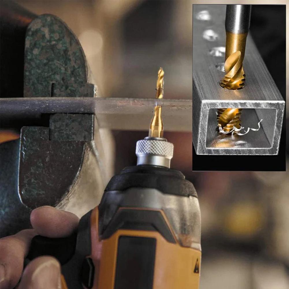 Integrated Tap Machine M10x1.5mm HSS Tap Set Compatible With Hand Drill For Aluminum Tapping For Plastic Processing