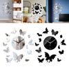 Modern Wall Clock Art Decal Removable Acrylic Mute for Office Decor
