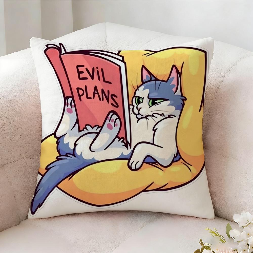 Funny Cat Thinking Network Pillow Case Pillowcase Doublesided Printed Sofa Cushion Bedroom Headboard Pillow