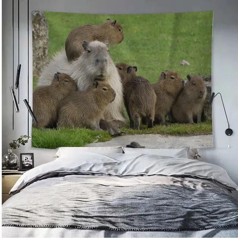 Capybara Tierdruck Wandteppich Büro Wohnzimmer Dekoration Zuhause Wandteppich
