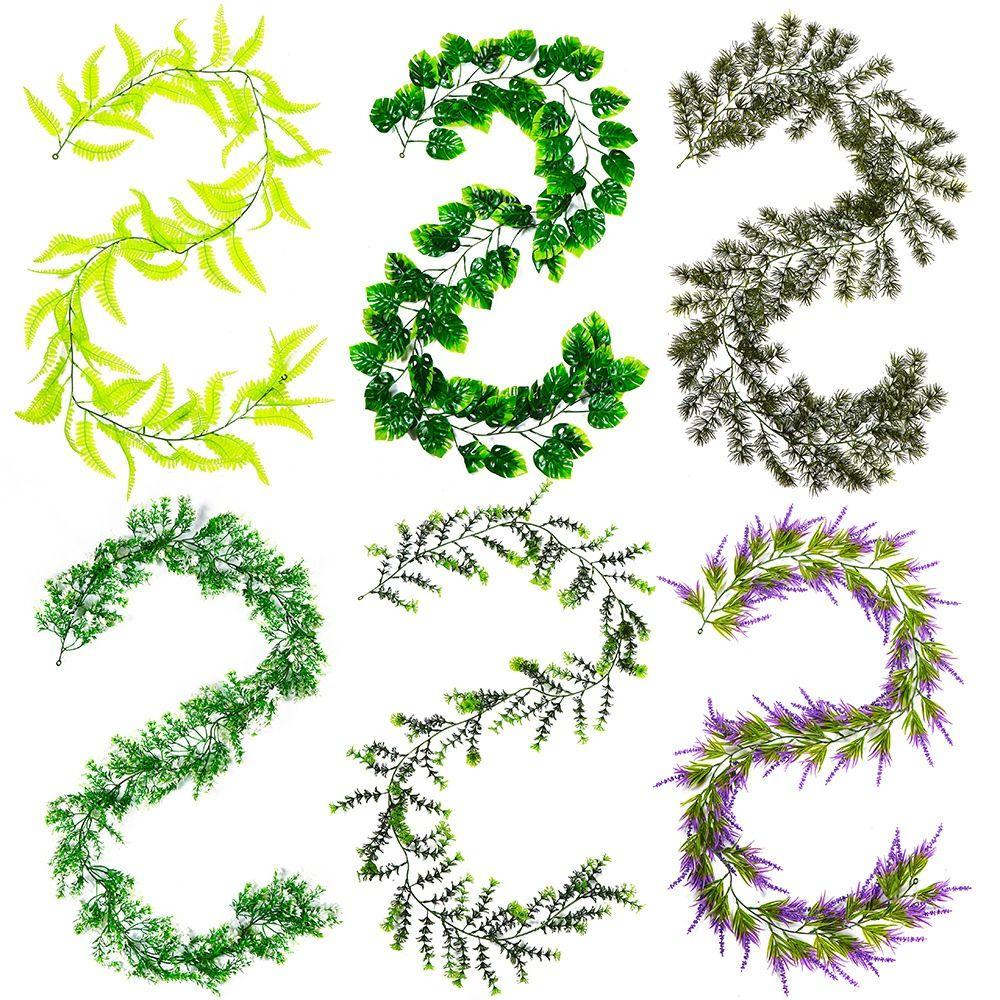 

Plastic Lifelike Leaves Rattan DIY Accessories Plant Wall NEW Wall Hanging Garland Home Decoration A10