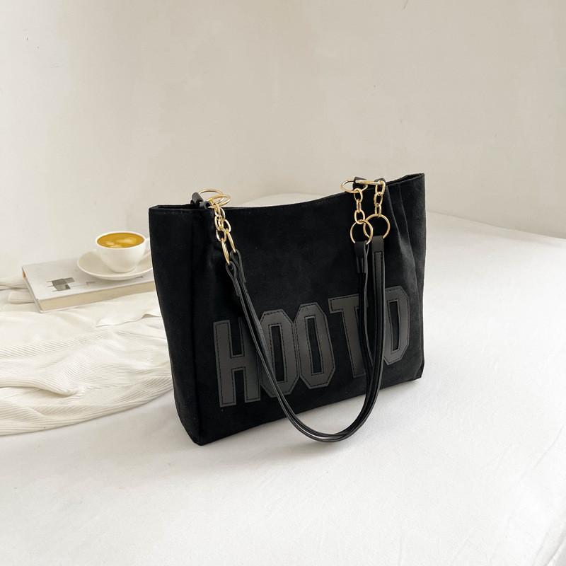 

Trendy Large Capacity Tote Bag Street Style Shoulder Bag For Women 2023 Summer Casual Commuter Crossbody Bag Black Black