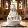 Holy Mother Statue White Resin Figurine Sculpture for Religious Christian Occasion Rosary Holder Home Church Decors Ornament