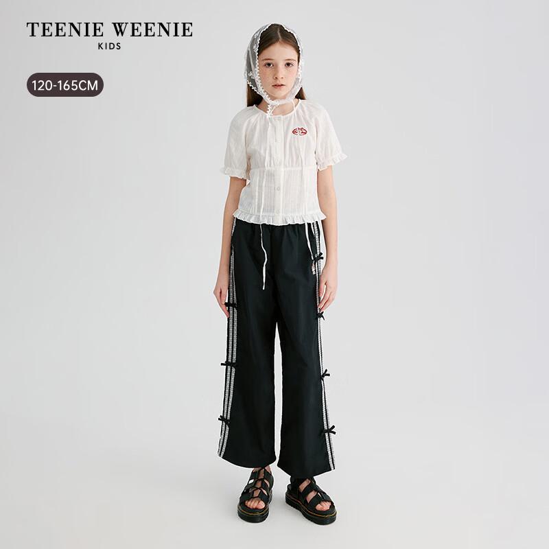 Teenie Weenie Kids Girls  Cotton Jacquard Bubble Short Sleeve Shirt 140