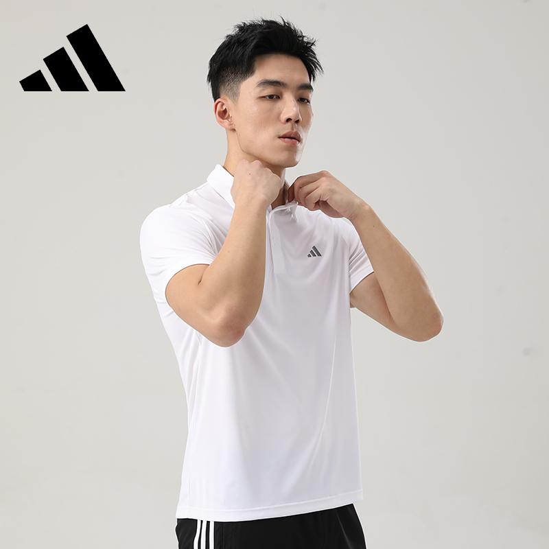 adidas Golf Series Three Stripes Logo Casual Breathable Quick-Dry Short Sleeve Polo Shirt Men Polo Shirts White KD7254