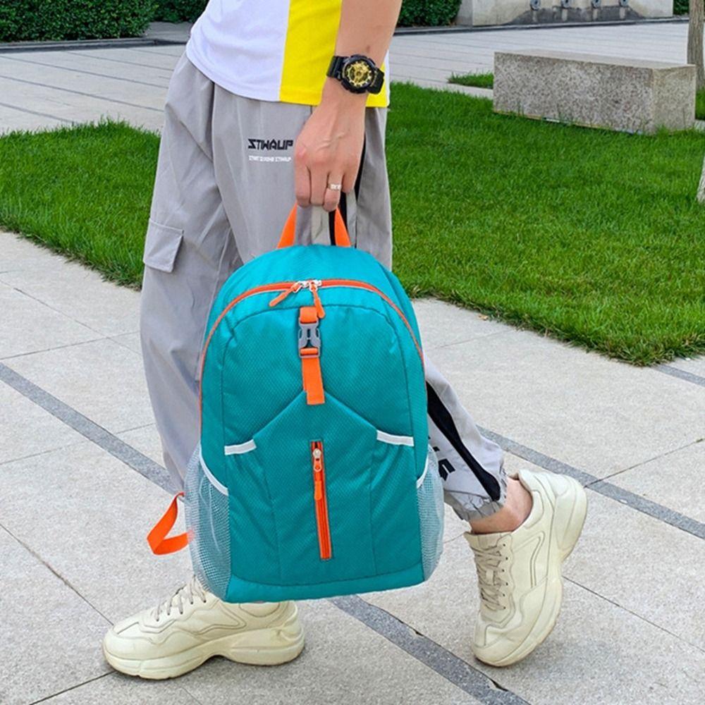 Large Capacity Lightweight Nylon Bag Zipper Foldable Backpack Simple Women