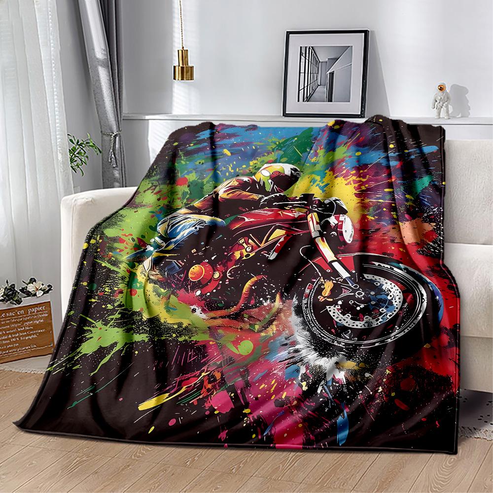 Motocross Adventure Sport Flanelldecke - Weich und geeignet für Sofas, Betten, Büros, Reisen, alle Jahreszeiten und das beste Geschenk für die Feiertage.