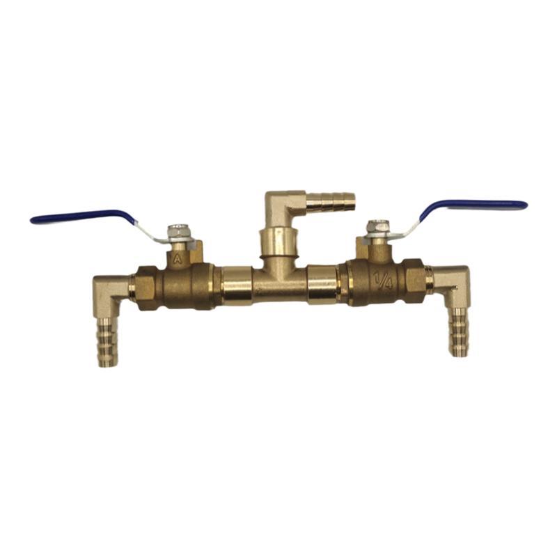 Brass Push-to-Connect Ball Valve Reducing Tee for Water Pipes (Sizes: 6/8/10/12/14/16mm)