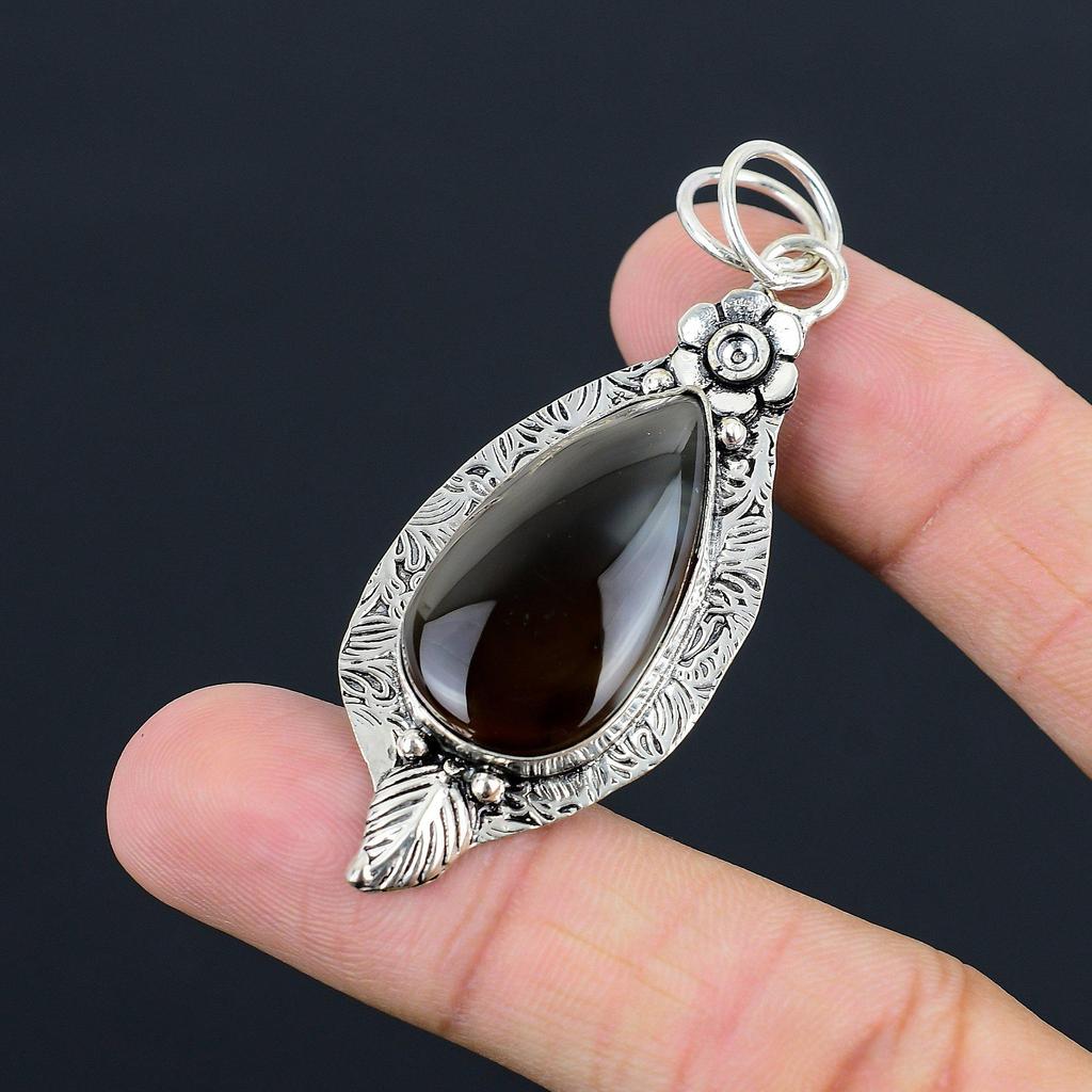 Daughters Day Sale Sterling Silver Natural Montana Agate Trendy Pendant Jewelry