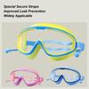 Schwimmbrille für draußen, großes Gestell, wasserdicht, beschlagfrei, UV-Schutz, mit Ohrschützern für 3-15 Jahre
