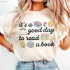 Its A Good Day To Read Book T Shirt Retro Cartoon Reader Vintage Streetwear Soft Graphic Stretched Homme