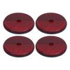 4Pcs Safety Reflectors Red Round 72mm Dia with Screw for Mailboxes Driveway Tunnels Post Cars Trailer Red