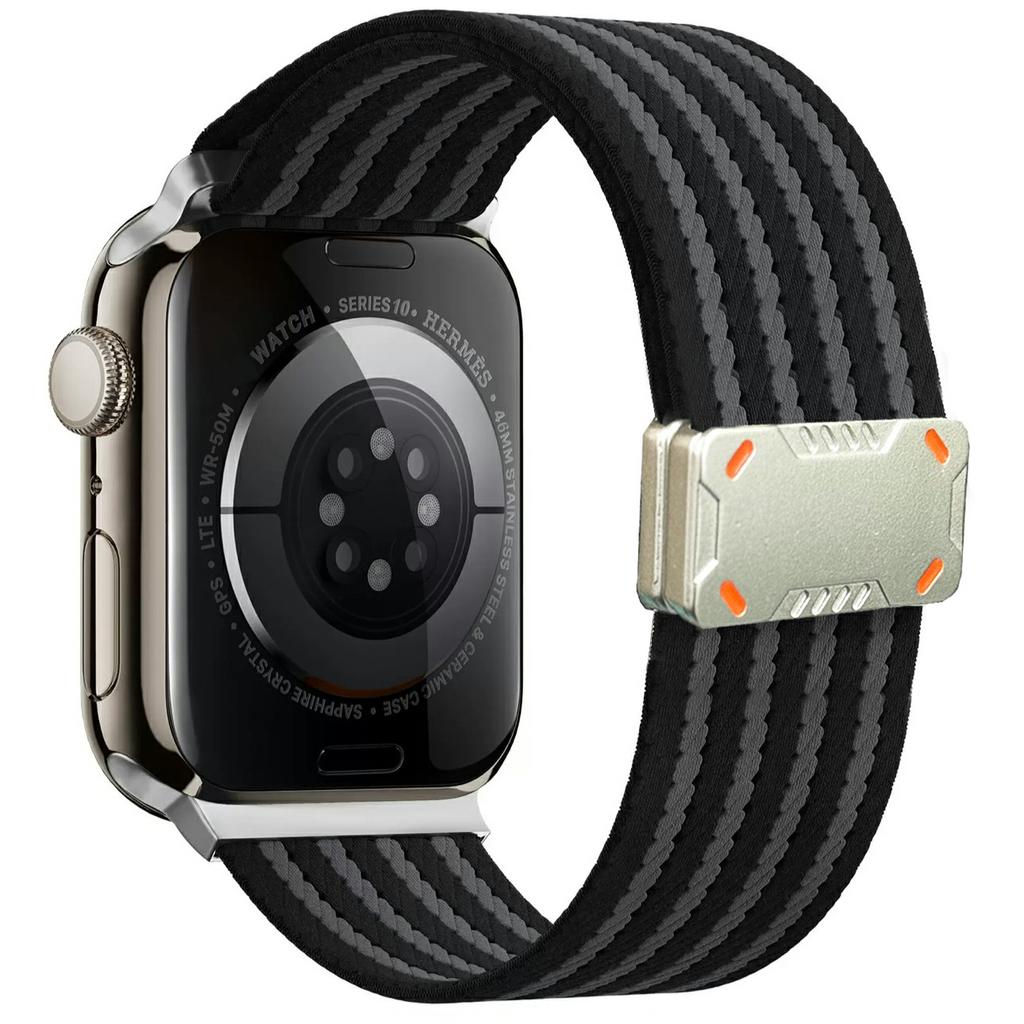 Watch Band For Apple Watch Series 10 Ultra 9 8 7 SE 6 5 4 3 2 1 46mm 49mm 45mm 44mm 42mm Nylon Strap with Magnetic Buckle