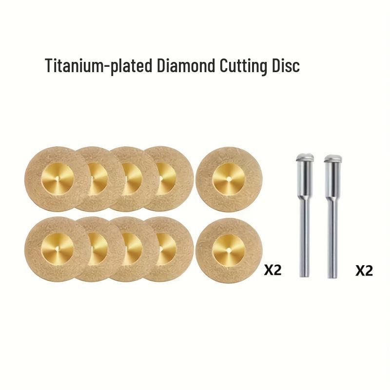 22-Piece Titanium-Plated Diamond Cutting Disc Set for Jade, Glass, Marble, and Tile Grout Cleaning & Sealing.