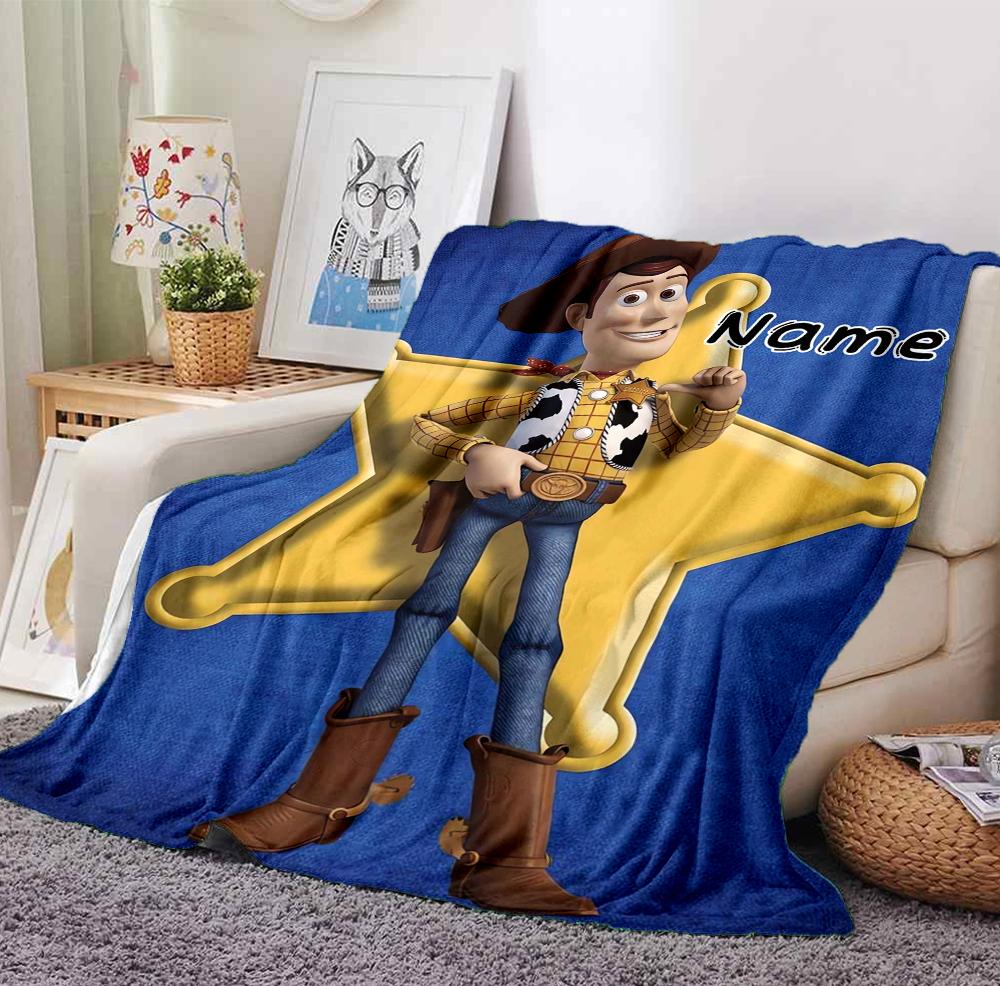 Custom Name Toy Story Flannel Blanket Throw Blanket Soft Warm Sofa Bed home Decor Unique Gift