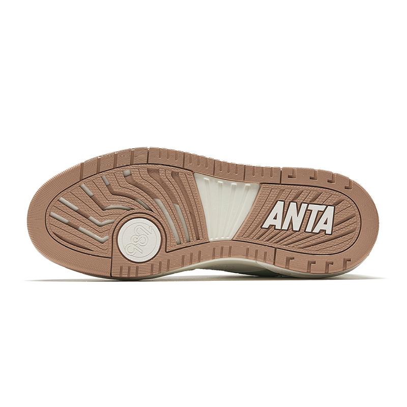 Anta 982 Synthetic Leather Cushioning Abrasion Resistant Breathable Low Top Skateboard Shoes Women's Beige 122548066-3