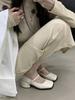 2025 spring and autumn new fashion versatile French thick heel high heels women's shoes square head evening single shoes Mary