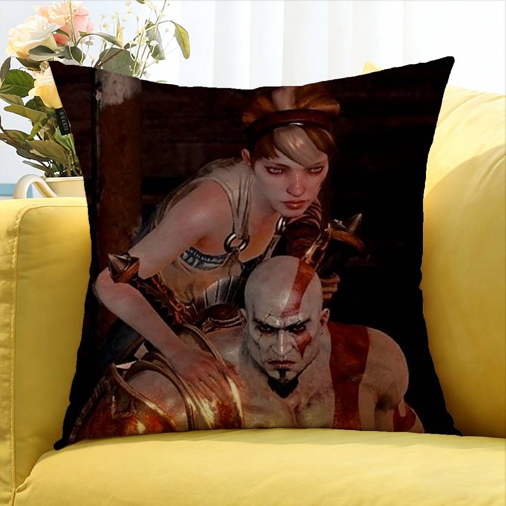 Game God of War   Various Sizes Square Pillow Case For Car Home Bedchamber Decor