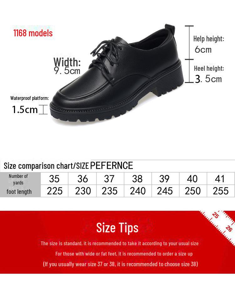 Damen Schwarze Schnürschuhe Formell Leder für Vorstellungsgespräche - Weiche Sohle, Herbst/Frühling