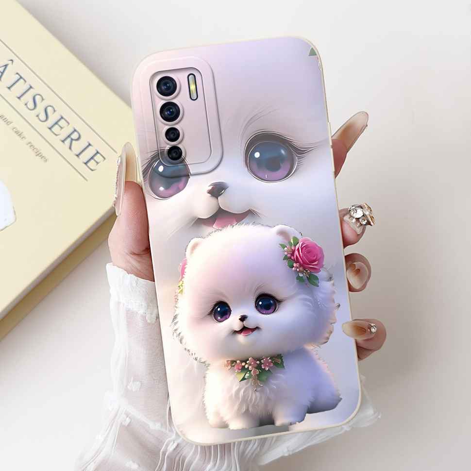 For Oppo F15 CPH2001 6.4" Case Cute Girl Cartoon Cat Soft Silicone TPU Back Cover For Oppo a91 A91 PCPM00 Protective Cases Coque