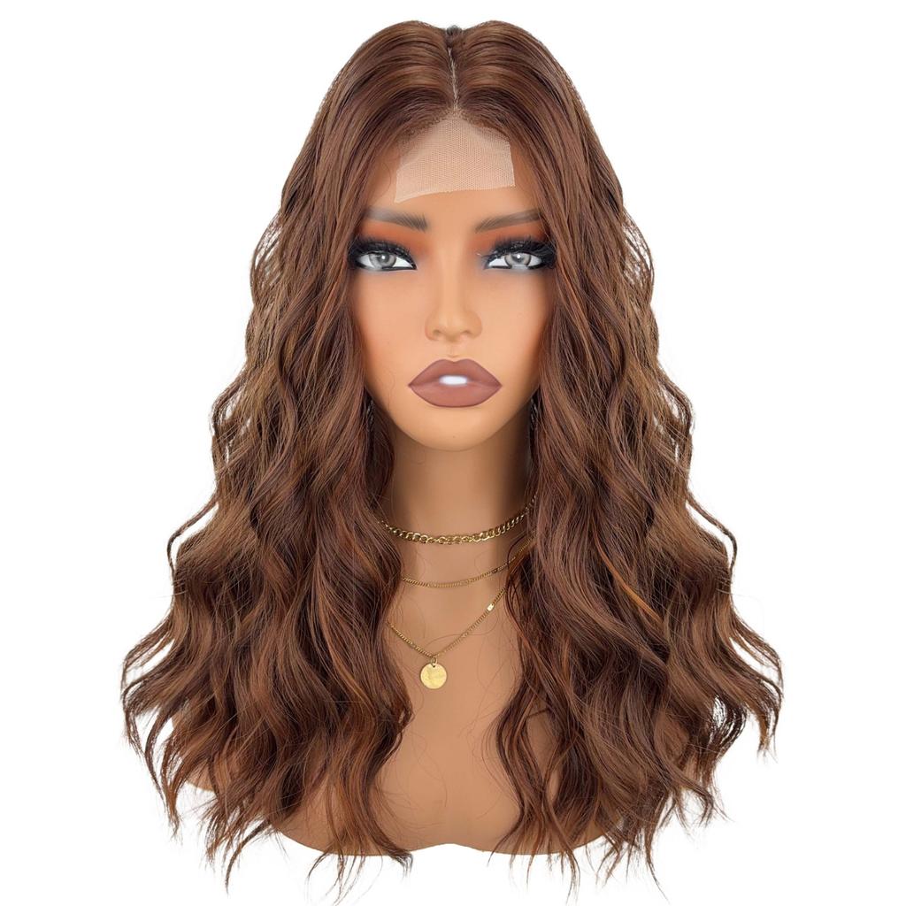 European American New Fashionable Lace Wig With Water Splitting Ripple Headband